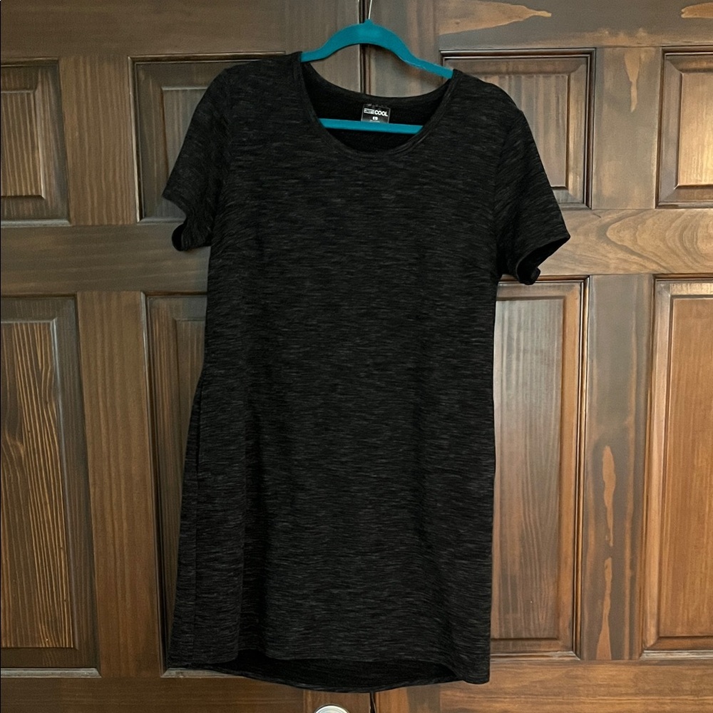 Heather Gray Short Sleeve Dress with Pockets 32 Degrees Cool